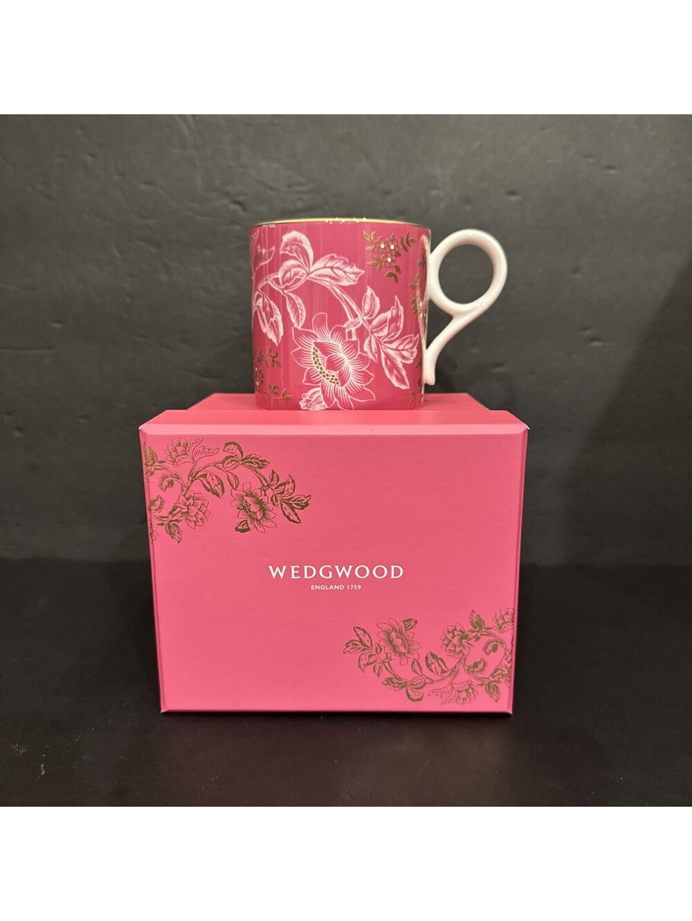 New Wedgwood Wonderlust Pink Tonquin Mug 3.25” H (4 Available)